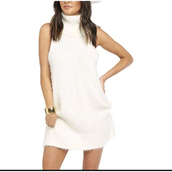 Show Me Your MuMu Dresses & Skirts - Show Me Your Mumu Sleeveless Fauna Sweater Dress Fuzzy Cream Knit Size Medium